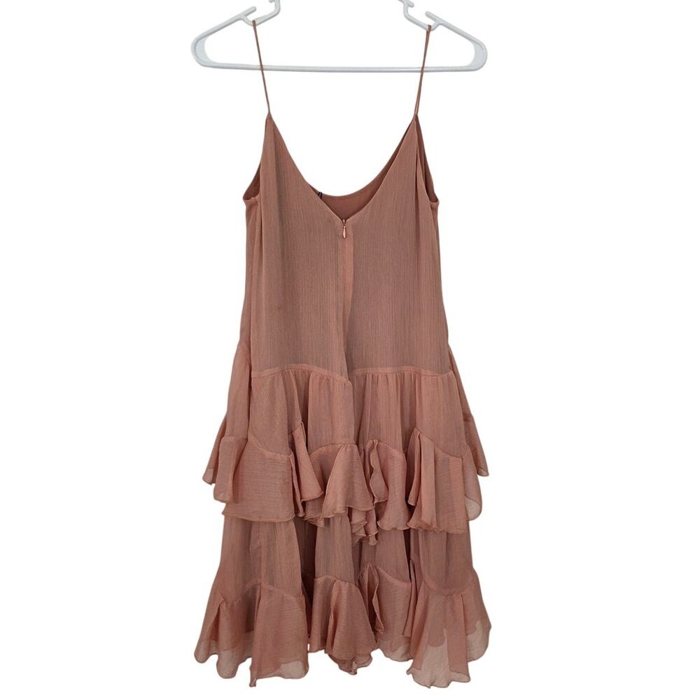 Zara Collection Short Ruffled Dress in Salmon Size XS Blogger Fave High Low - Picture 5 of 13